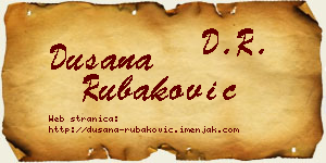 Dušana Rubaković vizit kartica